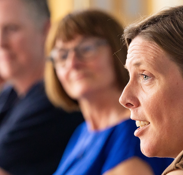 Jo Todd, CEO of Respect, Kyla Kirkpatrick, Drive Partnership Director, Jess Phillips MP in July 2025