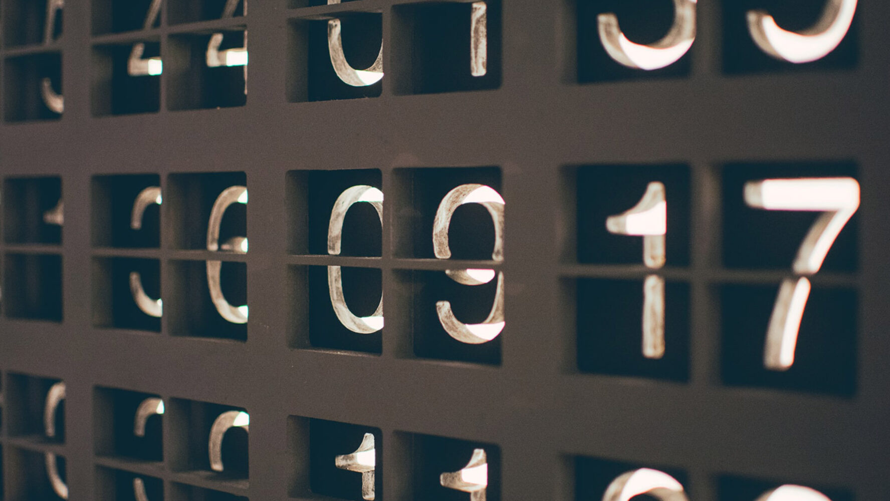 Blocks of numbers on a board